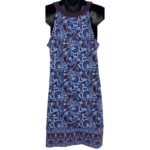 Magnolia Grace Women Sleeveless Dress Medium M Petite PM Blue V-Neck Stretch New - Picture 4 of 8
